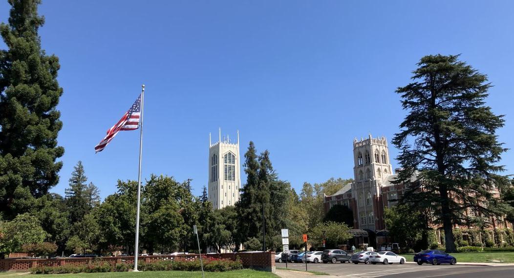 flagpole at pacific with the conservatory in the background